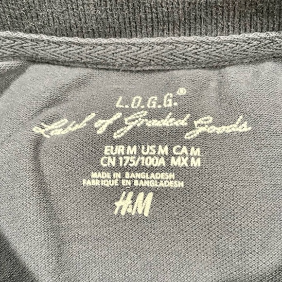 H&M Gray Polo Shirt 100% Cotton - Size Medium - Picture 6 of 6